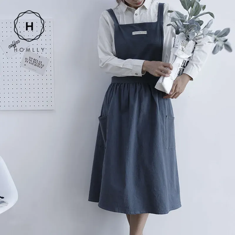 new arrivals Homlly Cross Back Japanese Style Cotton Apron - Tableware