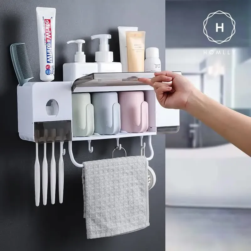 experienced 2025 Homlly Bathroom Toiletries Holders with Toothpaste Squeezer - Tableware