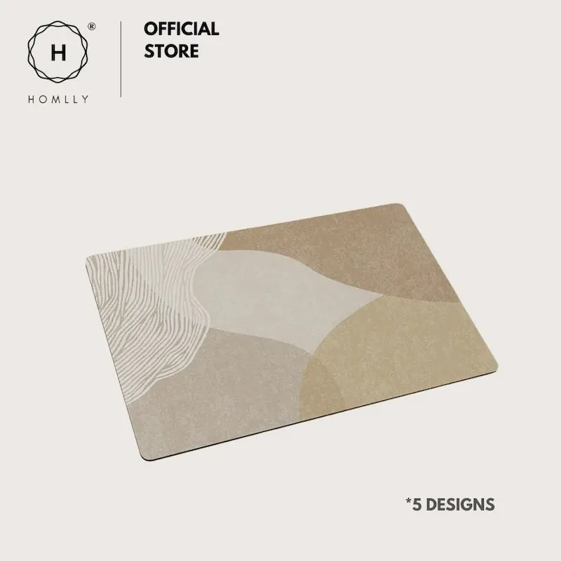 fashion Homlly Poiio Non Slip Super Thin Quick Dry Absorbent Diatomaceous Floor Bath Mat 2025 - Tableware